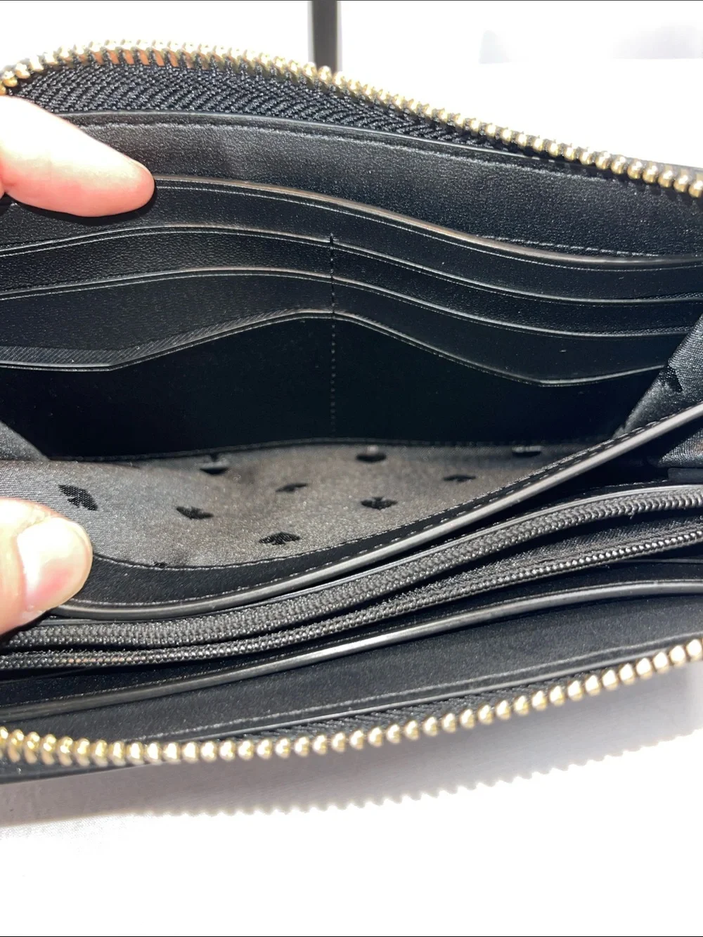 Kate Spade New York Black Leather Zip Around Continental Wallet